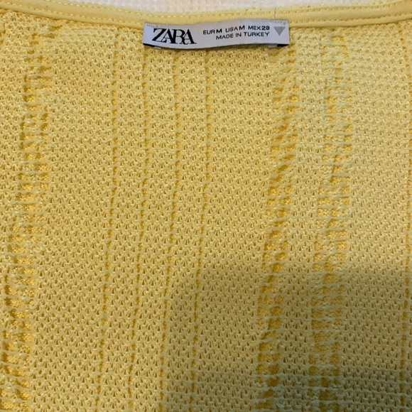 Zara Woman’s Ruffled Cable knit Cropped Top Yellow Size Medium - Picture 5 of 12